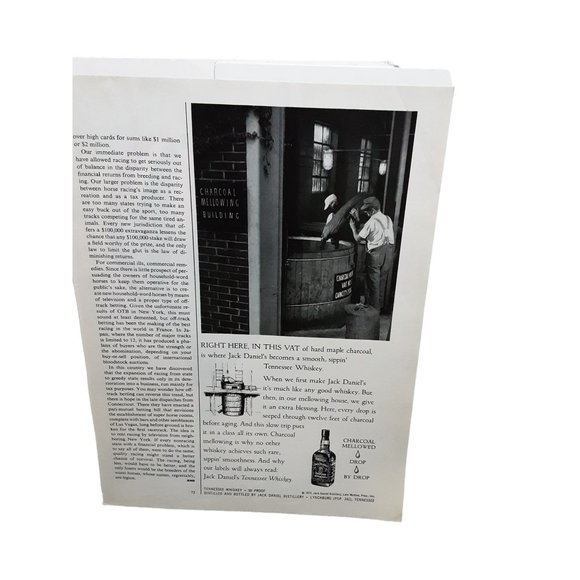 1973 Jack Daniels Vat Charcoal Mellowing Building Whiskey Print Ad vintage 70s - Picture 1 of 1